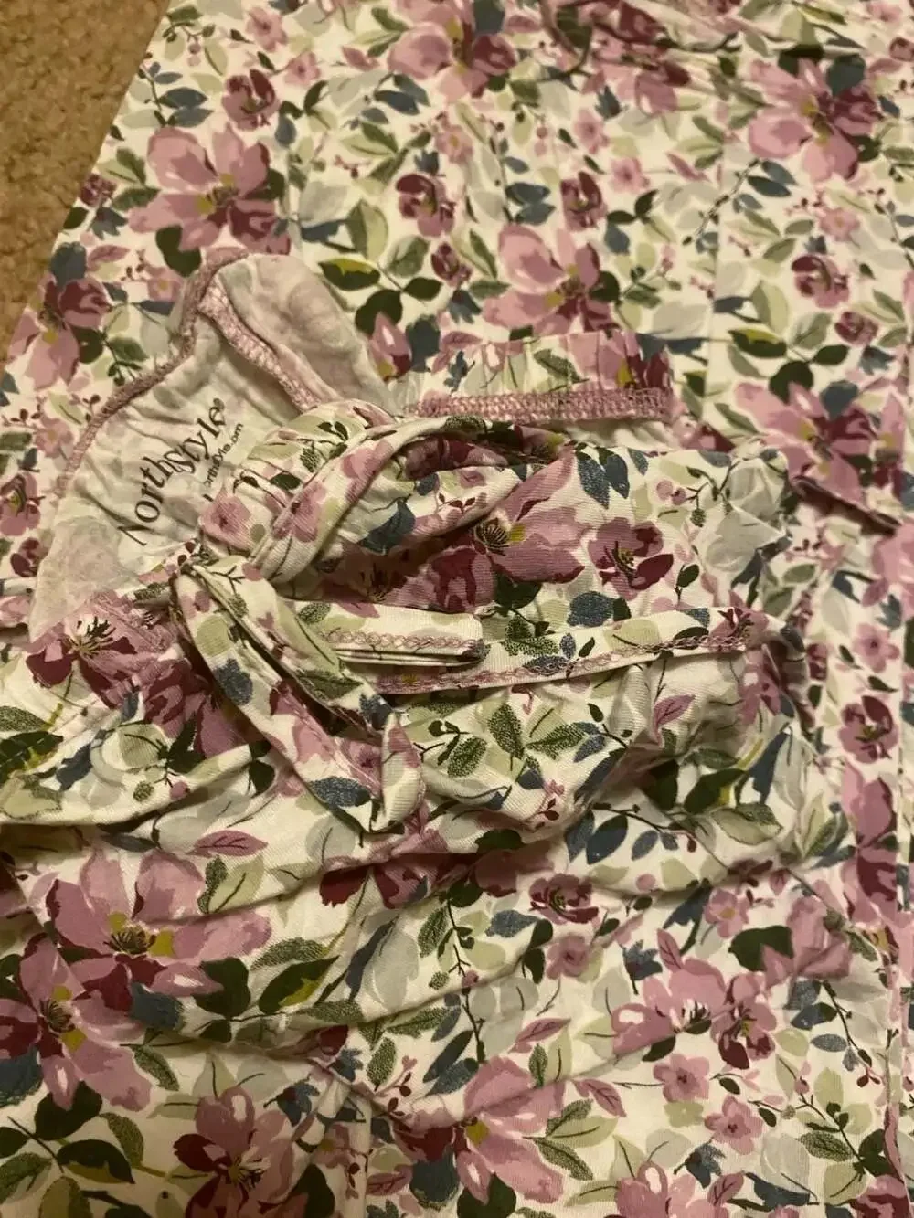 NorthStyle Pajama Set Size L Pink Floral Bamboo Rayon Short Sleeve